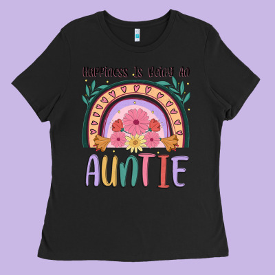 Happiness Is Being An Auntie Ladies Tee Designed By Jahusdesignshop