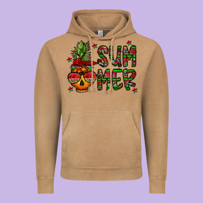 Summer Vibes Vintage Hoodie Designed By Cowhidedigitalart
