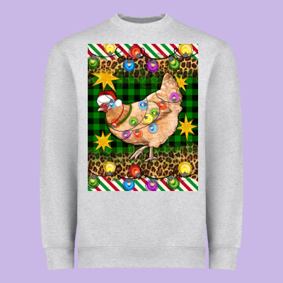 Christmas Chicken Heavyweight Sweatshirt Designed By Artiststas