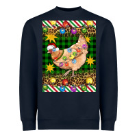 Navy Christmas Chicken Heavyweight Sweatshirt - Artiststas
