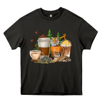 Asphalt coffee cups tiger with coffee beans Heavy Core Tee - texasbilliewilder