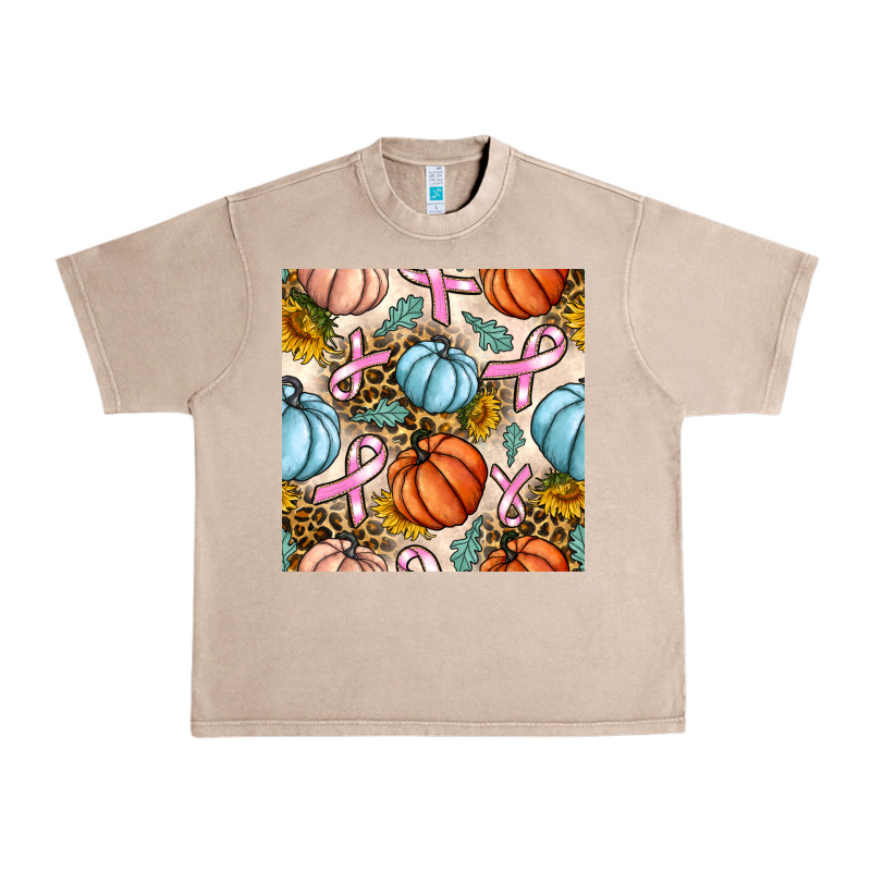 Breast Cancer Awareness With Pumpkin And Leopard Seamless Pattern Urban Heavy Tee by BundleAndBundleShop | Teevron