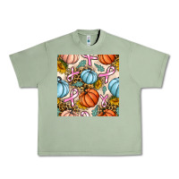 Oil Green breast cancer awareness with pumpkin and leopard seamless pattern Urban Heavy Tee - BundleAndBundleShop