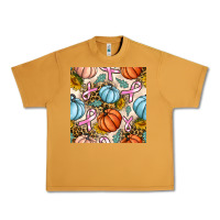 Peanut Butter breast cancer awareness with pumpkin and leopard seamless pattern Urban Heavy Tee - BundleAndBundleShop