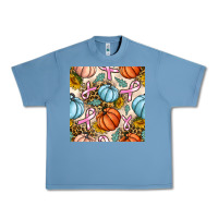 Pebble Blue breast cancer awareness with pumpkin and leopard seamless pattern Urban Heavy Tee - BundleAndBundleShop