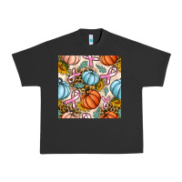 Pigment Black breast cancer awareness with pumpkin and leopard seamless pattern Urban Heavy Tee - BundleAndBundleShop