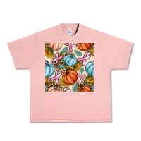 Salmon breast cancer awareness with pumpkin and leopard seamless pattern Urban Heavy Tee - BundleAndBundleShop