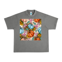 Tornado breast cancer awareness with pumpkin and leopard seamless pattern Urban Heavy Tee - BundleAndBundleShop