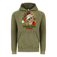 Vintage Olive Christmas Vibes Human Skull Vintage Hoodie - FaDigitalArtStudio