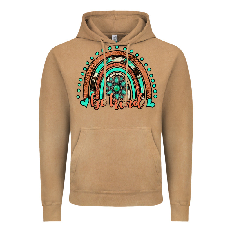 Be Kind Western Turquoise Rainbow Vintage Hoodie by JahusDesignShop | Teevron