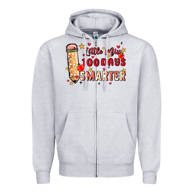 Little Miss 100 Days Smarter Zipper Hoodie by MaliasSmallBusiness | Teevron