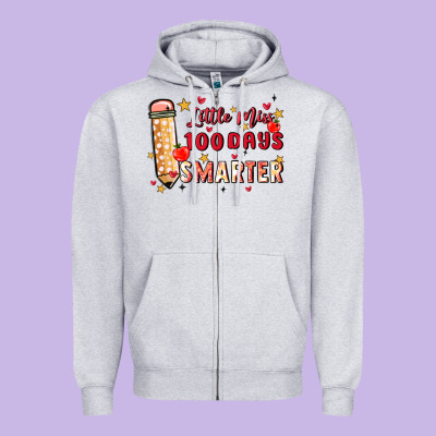 Little Miss 100 Days Smarter Zipper Hoodie Designed By Maliassmallbusiness