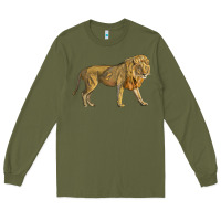 Army Green lion Long Sleeve Tee - LillyAllenDesigns