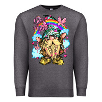 Charcoal Heather best mom gnome rainbow clouds butterfly glitter Premium Sweatshirt - LillyAllenDesigns