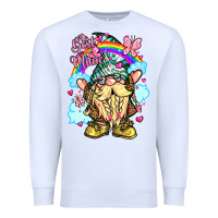 White best mom gnome rainbow clouds butterfly glitter Premium Sweatshirt - LillyAllenDesigns