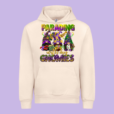 Parading With My Gnomies Mardi Gras Urban Hoodie Designed By Cowgirlartshop