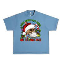 Pebble Blue When You're Dead Inside But It's Christmas Hippie Skeleton Santa Urban Heavy Tee - Artiststas