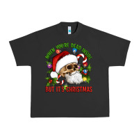Pigment Black When You're Dead Inside But It's Christmas Hippie Skeleton Santa Urban Heavy Tee - Artiststas