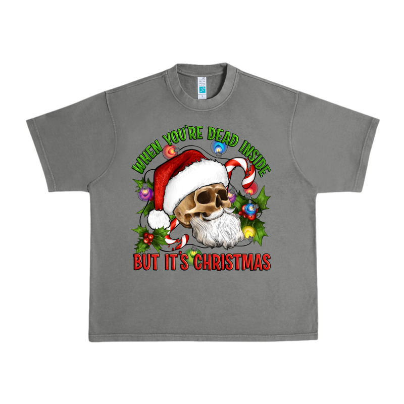 When You're Dead Inside But It's Christmas Hippie Skeleton Santa Urban Heavy Tee by Artiststas | Teevron