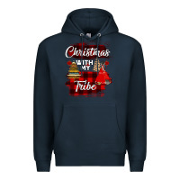 Navy Christmas With My Tribe Premium Hoodie - Bettercallsaul