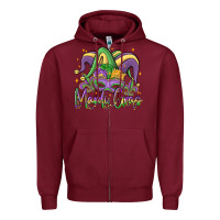 Burgundy mardi gras Zipper Hoodie - MaliasSmallBusiness