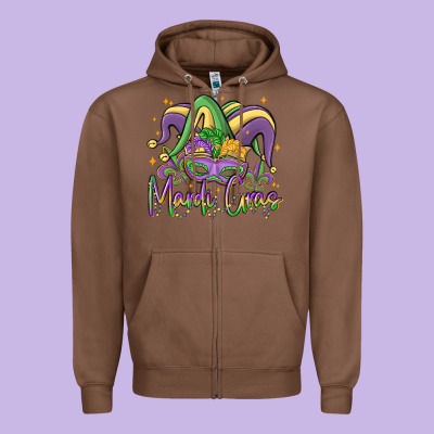 Mardi Gras Zipper Hoodie Designed By Maliassmallbusiness