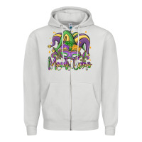 Dove Grey mardi gras Zipper Hoodie - MaliasSmallBusiness