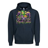 Navy mardi gras Zipper Hoodie - MaliasSmallBusiness