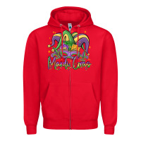 Red mardi gras Zipper Hoodie - MaliasSmallBusiness
