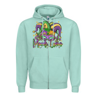 Seafoam mardi gras Zipper Hoodie - MaliasSmallBusiness
