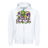 White mardi gras Zipper Hoodie - MaliasSmallBusiness