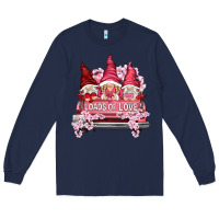 Navy loads of love with flowers Long Sleeve Tee - NancyCooperArtShop