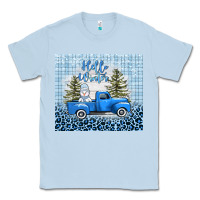 Dusty Blue hello winter snowman truck Classic Tee - AdoDesignShop