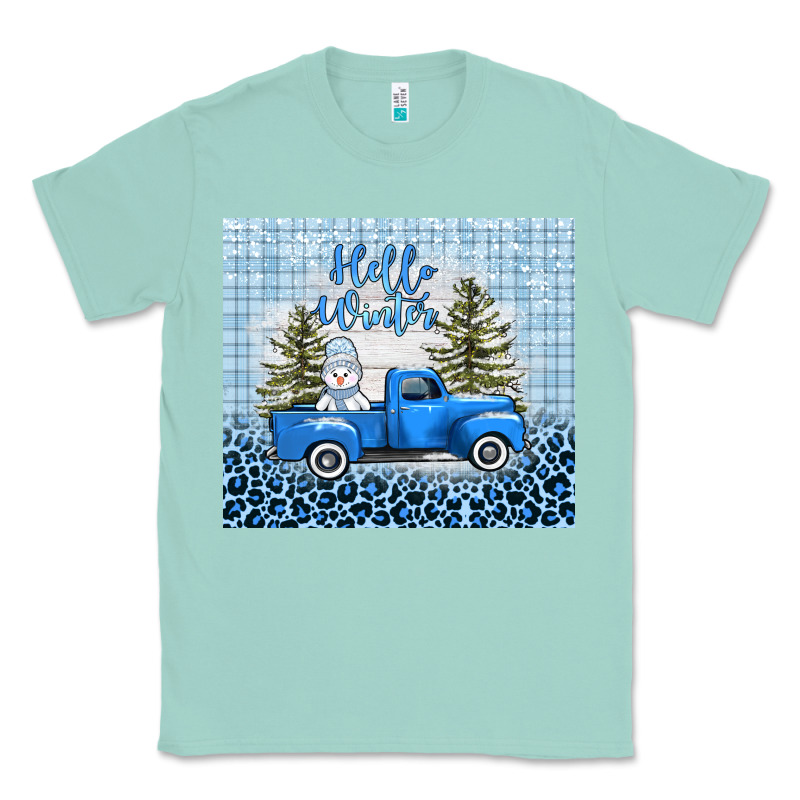 Hello Winter Snowman Truck Classic Tee by AdoDesignShop | Teevron