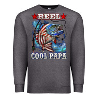 Charcoal Heather reel cool papa american flag bass fishing Premium Sweatshirt - LillyAllenDesigns