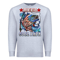 Heather Grey reel cool papa american flag bass fishing Premium Sweatshirt - LillyAllenDesigns