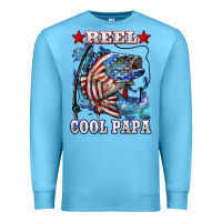Ocean Blue reel cool papa american flag bass fishing Premium Sweatshirt - LillyAllenDesigns