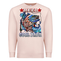Pale Pink reel cool papa american flag bass fishing Premium Sweatshirt - LillyAllenDesigns