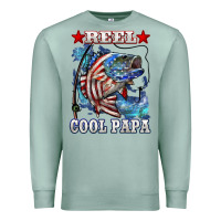 Seafoam reel cool papa american flag bass fishing Premium Sweatshirt - LillyAllenDesigns