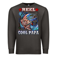 Smoke reel cool papa american flag bass fishing Premium Sweatshirt - LillyAllenDesigns