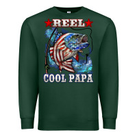Sports Green reel cool papa american flag bass fishing Premium Sweatshirt - LillyAllenDesigns