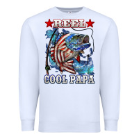 White reel cool papa american flag bass fishing Premium Sweatshirt - LillyAllenDesigns