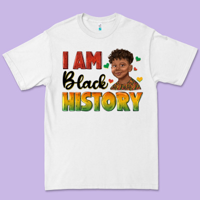 Premium Tee i am black history with afro black boy