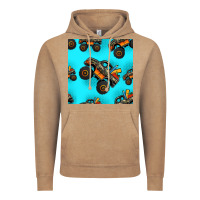 Vintage Coffee monster truck pre teen seamless pattern Vintage Hoodie - HRA Design Shop
