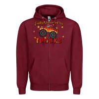 Burgundy easily distracted by trucks Zipper Hoodie - MaliasSmallBusiness