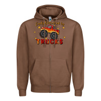 Chestnut easily distracted by trucks Zipper Hoodie - MaliasSmallBusiness