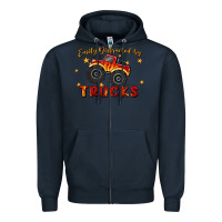 Navy easily distracted by trucks Zipper Hoodie - MaliasSmallBusiness