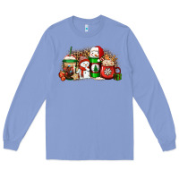 Colony Blue Christmas snow coffee cups Long Sleeve Tee - Jasminsmagicworld