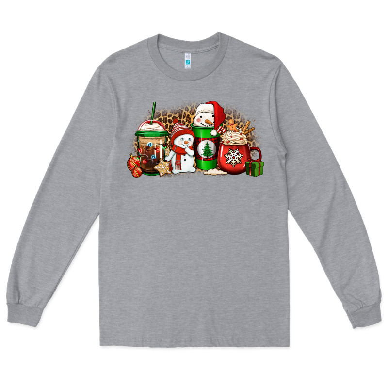 Christmas Snow Coffee Cups Long Sleeve Tee by Jasminsmagicworld | Teevron