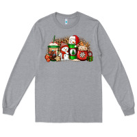 Heather Grey Christmas snow coffee cups Long Sleeve Tee - Jasminsmagicworld
